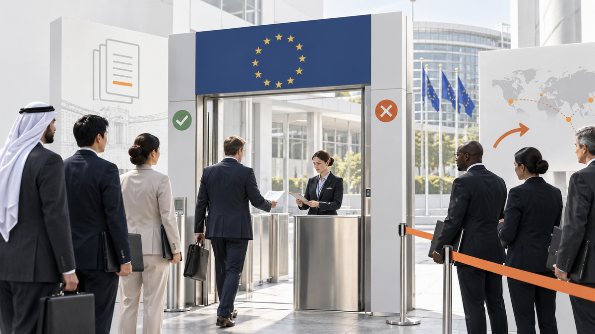 EU-Zugangskontrolle am Institutionseingang